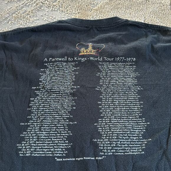 VTG 2005 RUSH Short Sleeve T-Shirt: A Farewell to Kings black in GUC no size tag - Picture 3 of 7